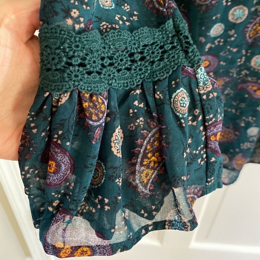 🔥3/$20🔥 Xhiliration long sleeve paisley print dress size S - Picture 6 of 13